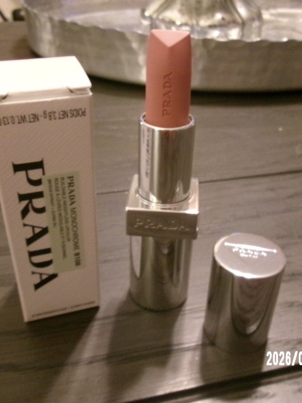 New Prada Monochrome Soft Matte Lipstick (Refillable) B108 Beige *Nude Full Size